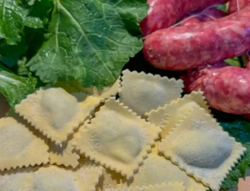 Ravioli di salsiccia e cime di rapa